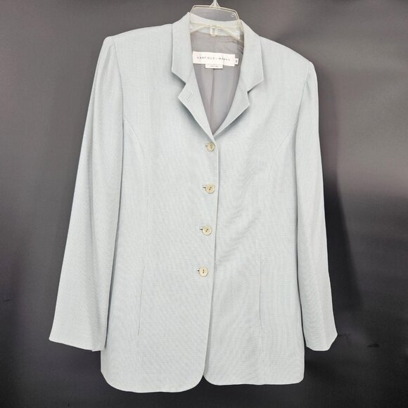 Garfield & Marks Jackets & Blazers - Garfield Marks Blazer Jacket Suit Women 12 Gray Button Micro Check USA Office